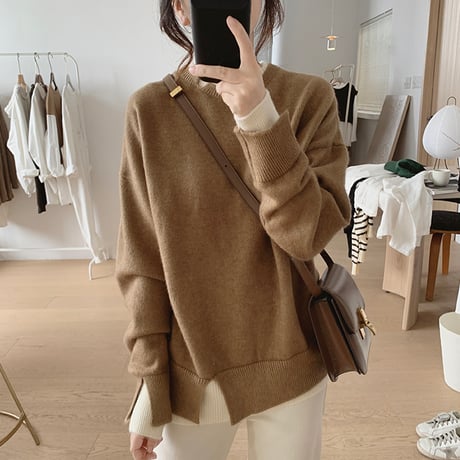layered knit tops　un1490
