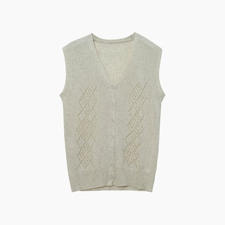 lace knit vest　/2color　un2074