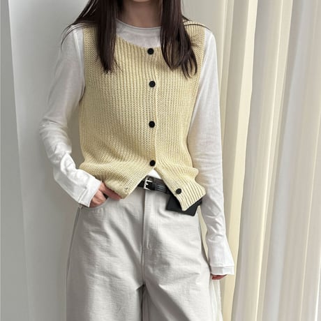 button knit vest top　/4color　un1996