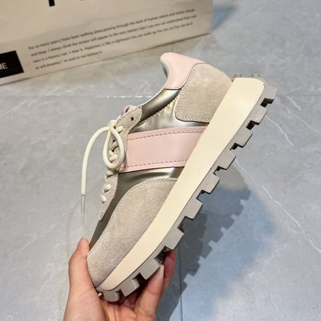★color block lace-up sneaker /2color　un1175