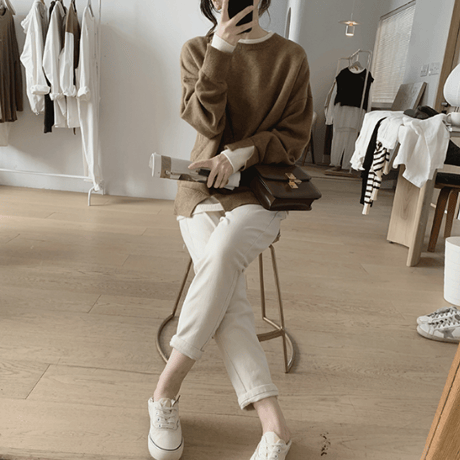 layered knit tops　un1490