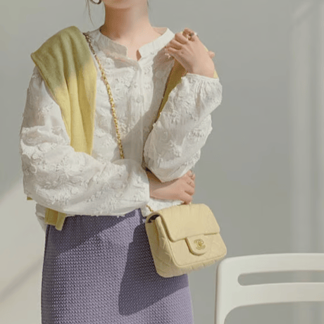 embroidered lace blouse　un1536