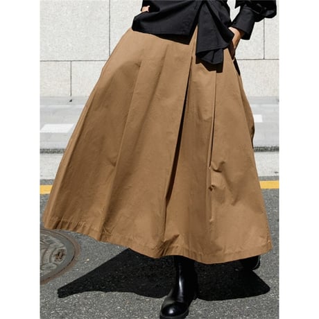 high waist pleats skirt /2color　un1377