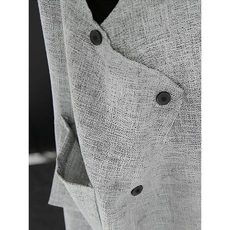 design button long gilet　un1284