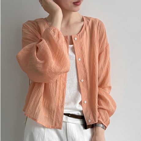 sheer airy cardigan blouse　/2color　un2021