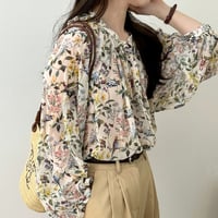 botanical floral sheer blouse　un2051
