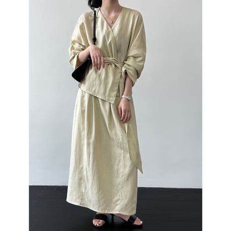 wrap waist two piece dress　/3color　un2011
