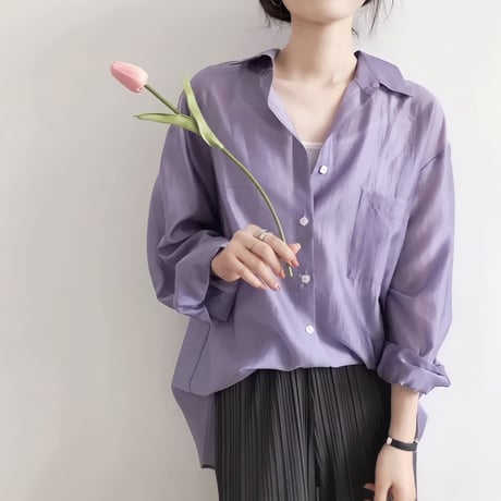 back open design shear shirt /5color　un1026