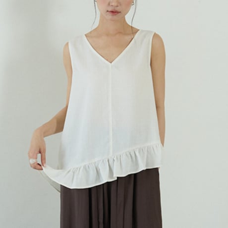 ruffle hem blouse　/2color　un2075