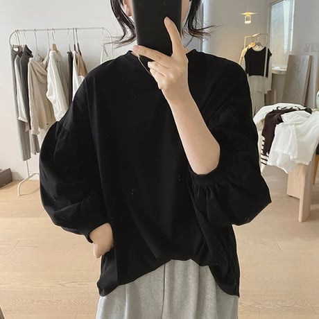 puff sleeve casual tops /4color　un1080
