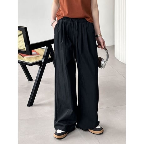 drawstring wide pants /3color　un1138