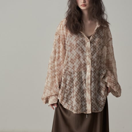 sheer patterned overshirt　/2color　un1846