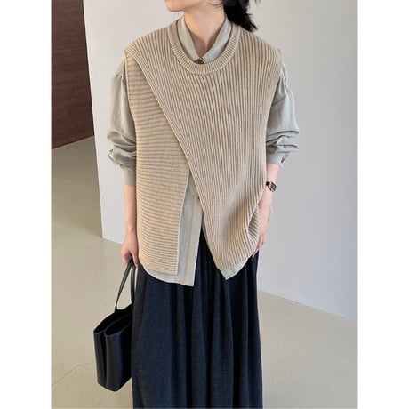 asymmetrical vest /4color　un1658