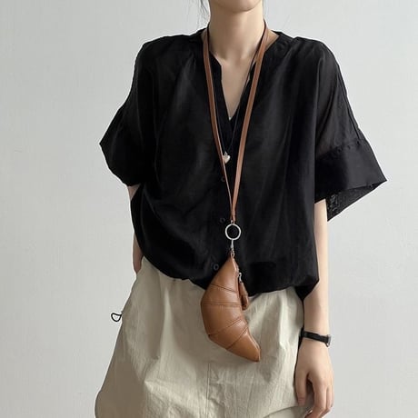 baloon hem blouse /2color　un1032