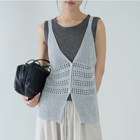 airy knit vest　/2color　un2068