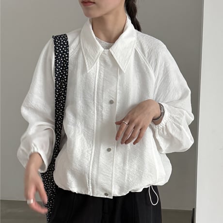lightweight balloon sleeve zip blouson　/2color　un2045
