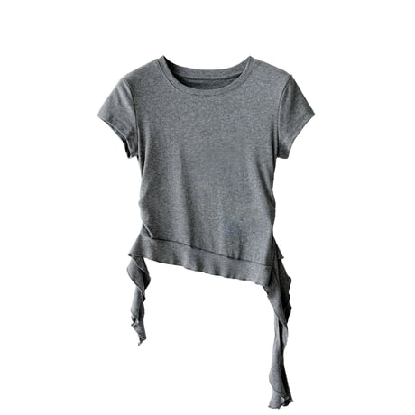ruffle wrap design t-shirt　/3color　un2002