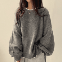 lantern sleeve slit knit /3color　un1533