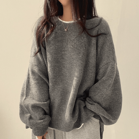 lantern sleeve slit knit /3color　un1533