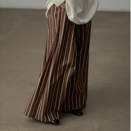 stripe flow wide pants　un1817