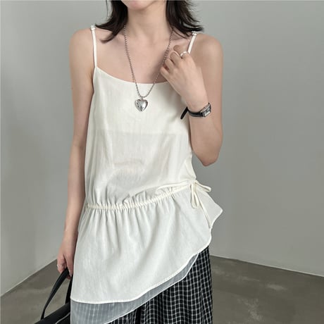 sheer peplum cami　/2color　un2090