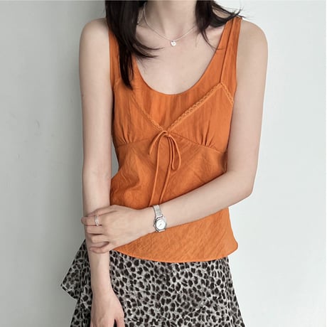 lace trim ribbon camisole　/2color　un2009