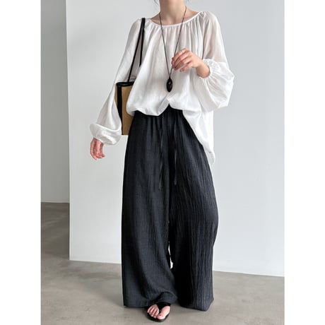 crinkle wide easy pants　/2color　un2086