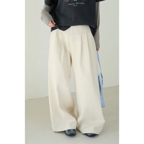 tuck wide pants　/2color  un1782