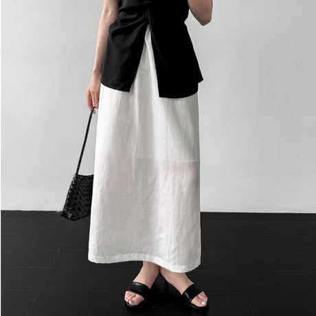 minimal long flare skirt　/3color　un2030