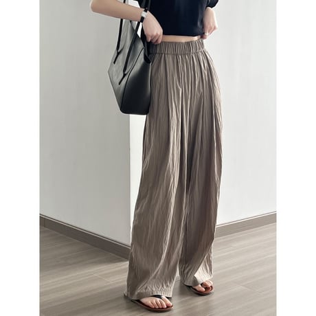 gather relaxed pants /4color　un1115