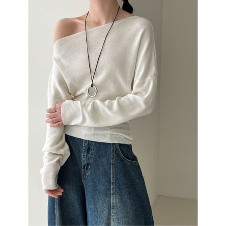 one shoulder knit /6color　un1691