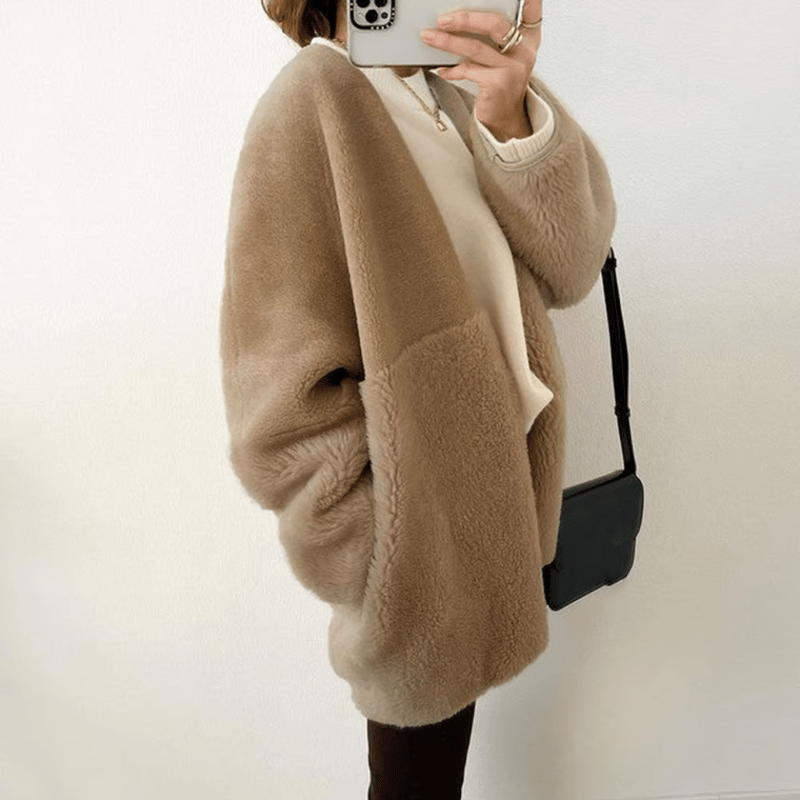no collar boa jacket coat /3color un1486 | Until. no collar boa jacket coat /3color un1486 | Until.