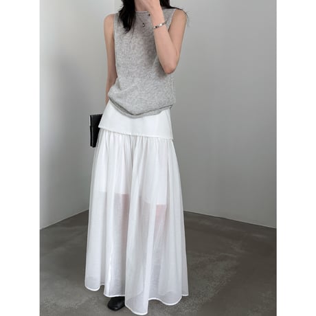 sheer layered maxi skirt　/3color　un2005