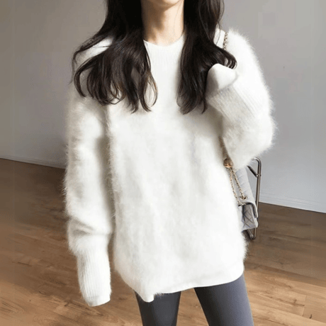 crewneck shaggy knit /4color　un1532