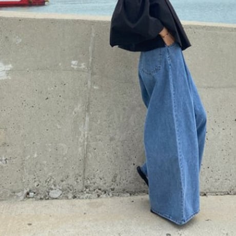 wide leg denim pants　un1398