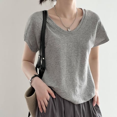 u-neck t-shirt /5color　un1038