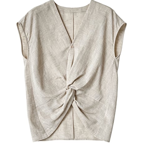 twist linen touch sleeveless blouse　/3color　un2018