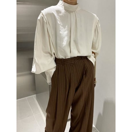 back button tuck blouse /3color　un1325