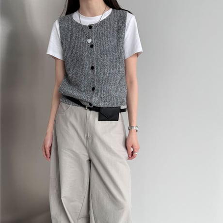 button knit vest top　/4color　un1996