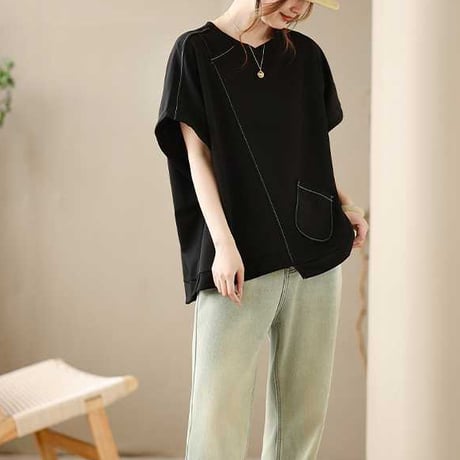 asymmetry pocket top　/2color　un1861