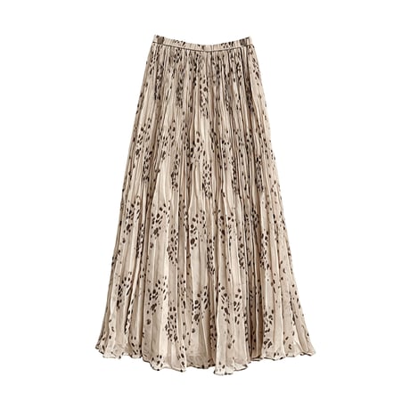 muse pleats leopard skirt　un2099