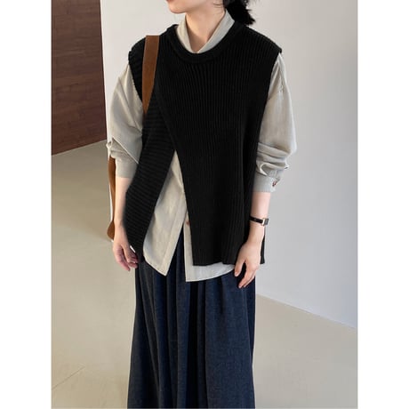 asymmetrical vest /4color　un1658