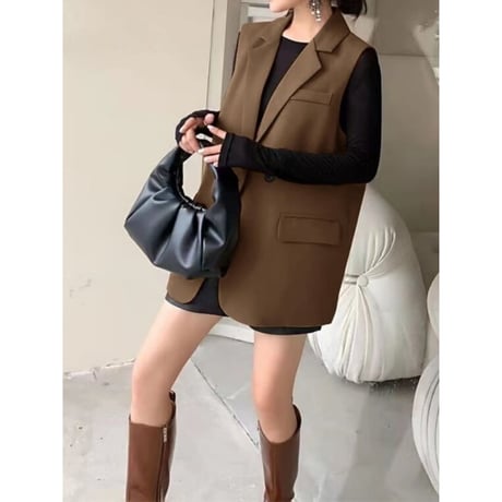 long tailored vest /2color　un1271