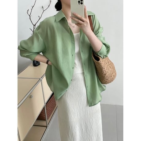 open back sheer shirt /3color　un1011