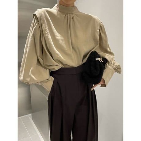 back button tuck blouse /3color　un1325