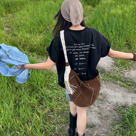 back lettering t-shirt /2color　un1027