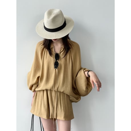 balloon sleeve relaxed setup　/3color　un2084