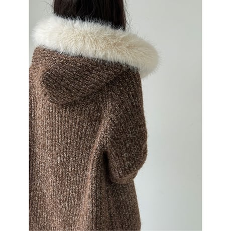 fur-trimmed hoodie /2color　un1712