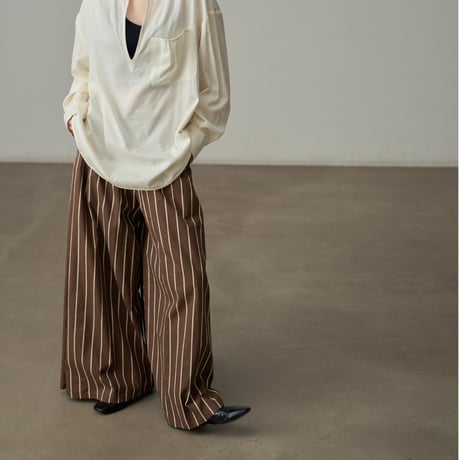stripe flow wide pants　un1817