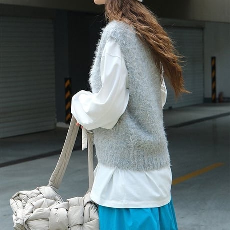 brush knit vest /2color　un1485